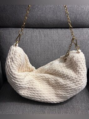 American Eagle Outfitters Beautiful Crochet Crescent Bag in Natural NWOT